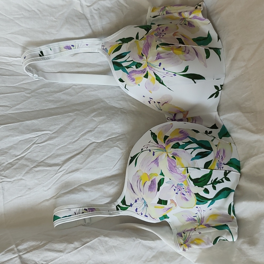 Cacique Floral Print Smooth Lightly Lined Balconette Bra 46C